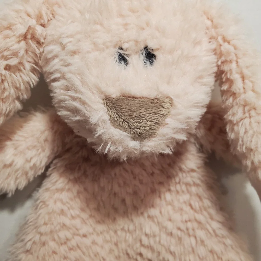 Demdaco Nat & Jules Plush Bunny‎ Rabbit Lovey Pink White Security Blanket